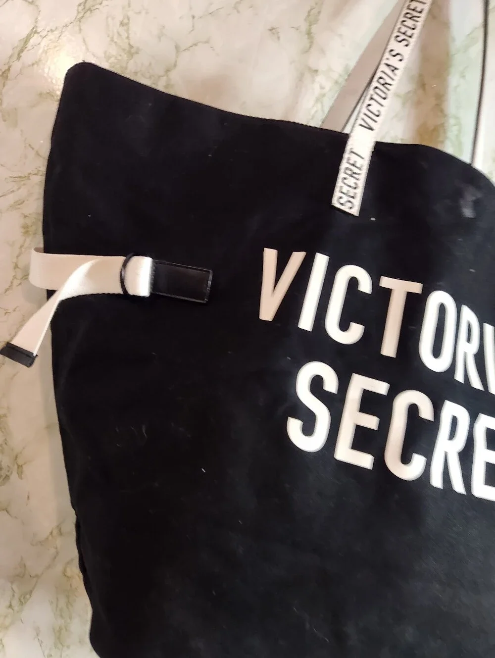 Victoria's Secret Black Canvas Tote